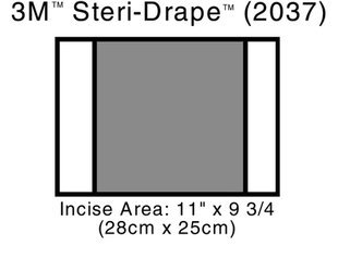 Клейкие разрезаемые хирургические пленки (общий размер 38х25 см, операционное поле 28х25 см) 10 шт/уп 2037 Steri Drape 2
