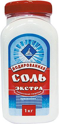 Соль экстра  ЙОД фасованная по 1 кг в п/э банку