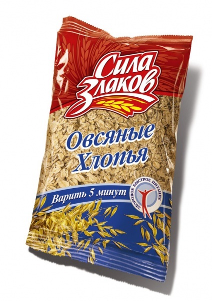 Овсяные хлопья Сила злаков, требующие варки