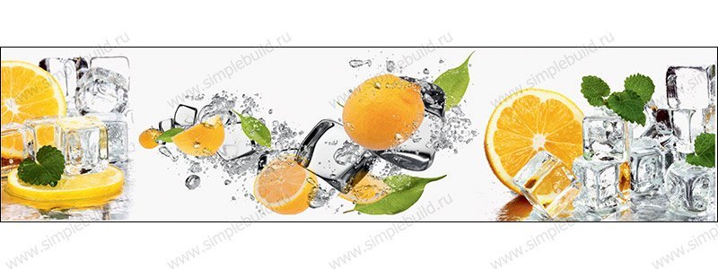 Кухонный фартук ХДФ (художественная панель) 0,6х2,44м, апельсин