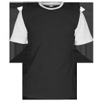 Футболка BASE 131P, мужская спортивная футболка черного цвета с короткими белыми рукавами