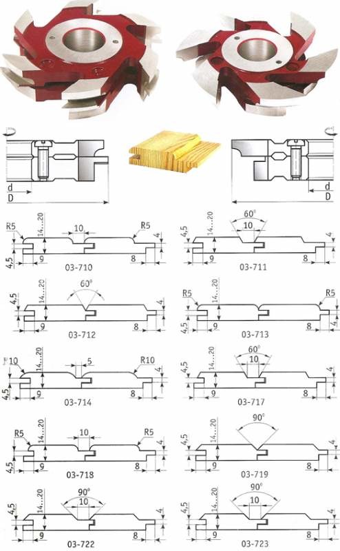 Комплекты фрез для изготовления обшивочной доски Вагонка