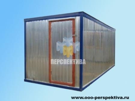 Блок-контейнер (бытовка) металлический  с тамбуром 6 х 2,45