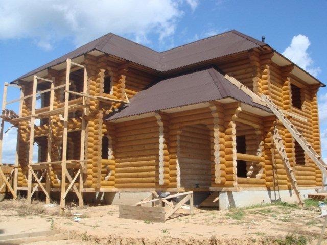 Строительство домов, бань, беседок из оцилиндрованного бревна от 6000 рублей/м2