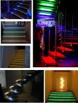 Дизайнерская оформление лестниц с помощью светодиодной подсветкой