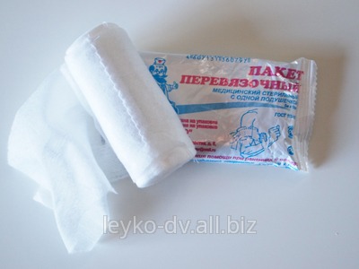 Пакет перевязочный медицинский первой помощи с одной подушечкой стерильный 5х10