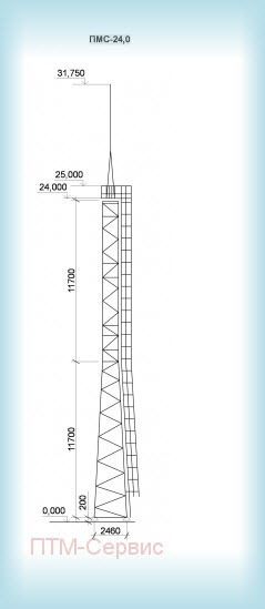 Прожекторная мачта ПМС-24,0 Прожекторная мачта ПМС-24,0