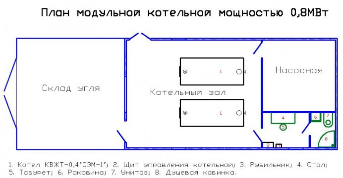 Котельная твердотопливная блочно-модульная БМК-0,8 Котельная твердотопливная блочно-модульная БМК-0,8