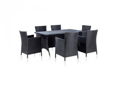 Комплект плетеной мебели T-254, 7 пр, чёрный, Afina