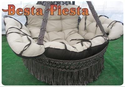 Подвесное кресло-гамак Cartagena, 1250 мм, бежево-коричневый, 1250х1250х1800 мм, Besta Fiesta