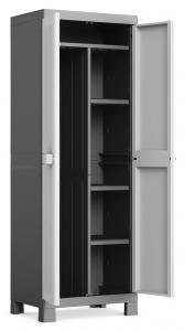 Шкаф пластиковый двустворчатый, KIS, Logico, серый, черный, 650x450x1820 мм