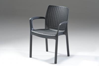 Стул пластиковый Bali Mono Armchair, серый, 600x550x830 мм, Keter