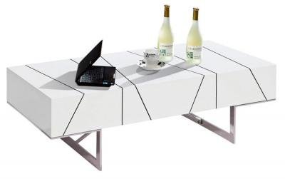 Журнальный стол Aria со стеклом, белый, 1200х700х380 мм, Simtrex, Eleganza