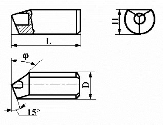Вставки цилиндрические для прямого крепления в борштангах и оправках с режущим элементом из АСПК («Карбонадо») и Композита-01 (Эльбора-Р) ИС-218