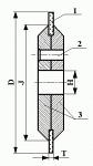 Круги алмазные отрезные на металлической связке формы 14A1R (без корпуса, с фланцами)