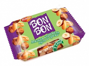 Конфеты Bon-Bon мягкая карамель, нуга и орехи 250 / 1000 / вес.