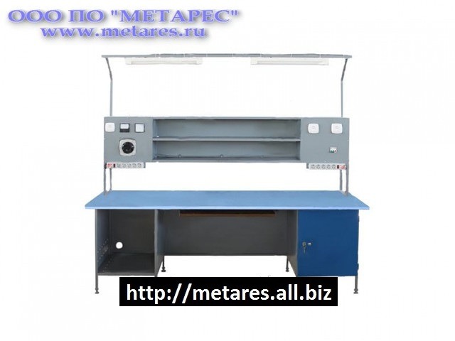 Стол электромонтажника,  радиомеханика  (с 2-мя тумбами и съемным экраном) 2000х700х2000 М-СЭ-05