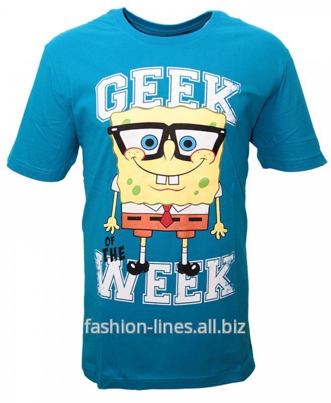 Мужская футболка Geek of the week с губкой Бобом