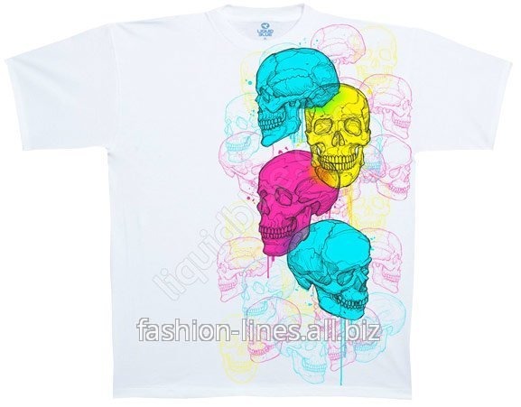 Мужская футболка Liquid Blue Cranium Collage с цветными черепами
