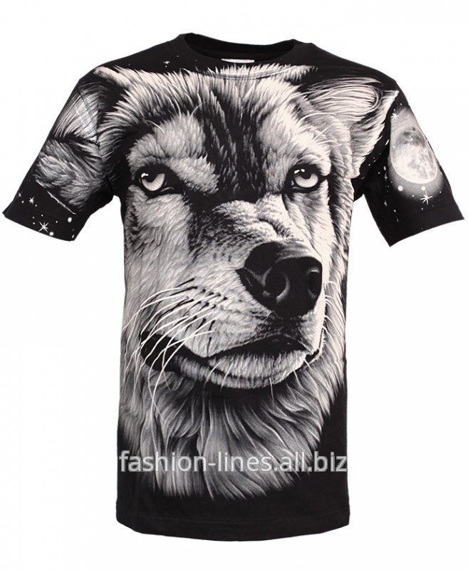 Мужская футболка Rock Eagle Wolf Face с мордой волка