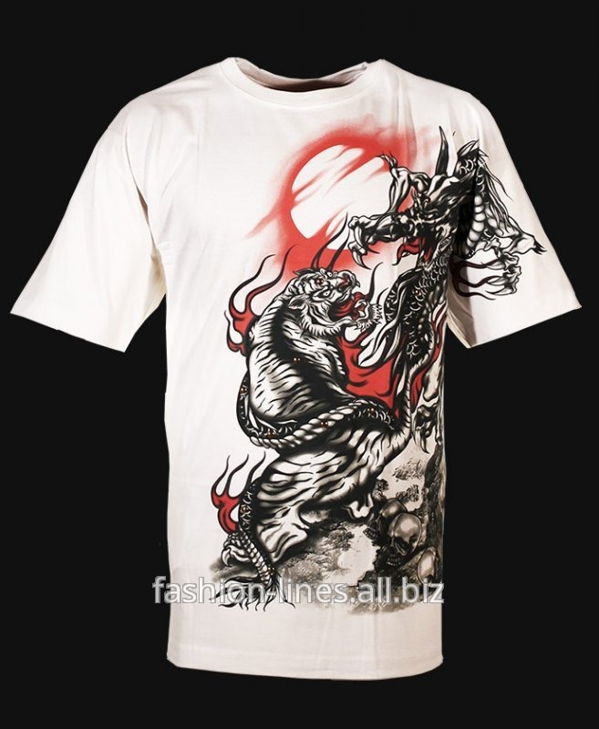 Мужская футболка Rock Eagle с тигром и драконом в китайском стиле