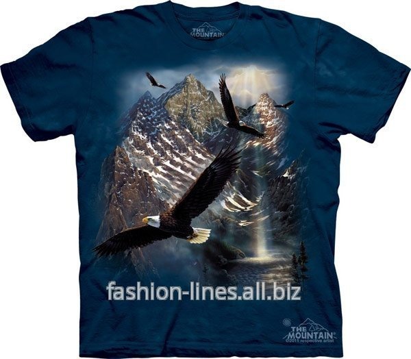 Мужская футболка The Mountain Reflections of Fredom с парящими орланами