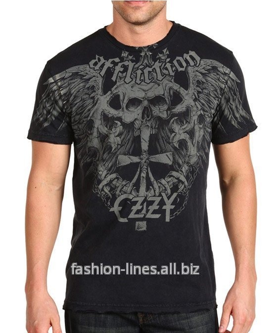 Раритетная мужская футболка Affliction Ironwork Ozzy Osbourne с черепом