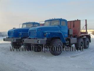 Автопоезд лесовозный в составе автомобиля-тягача 596009 и прицепа-роспуска 904712 (шасси Урал 43204-1111-40)