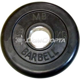 Диск обрезиненный 50мм 5 кг MB Barbell MB-PltB50-5