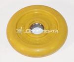 Диск обрезиненный, жёлтый, 26 мм, 1 кг MB Barbell MB-PltC26-1