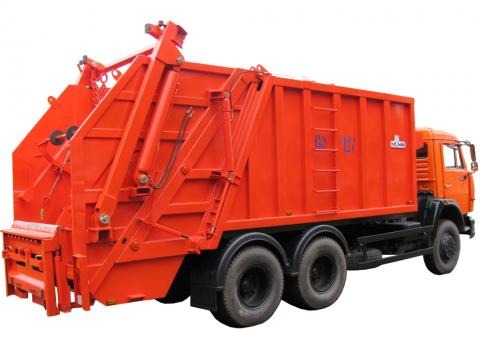 Мусоровоз с задней контейнерной загрузкой КО-427-01 КАМАЗ-65115-1071 с портальным подъемником Мусоровоз с задней контейнерной загрузкой КО-427-01 КАМАЗ-65115-1071 с портальным подъемником