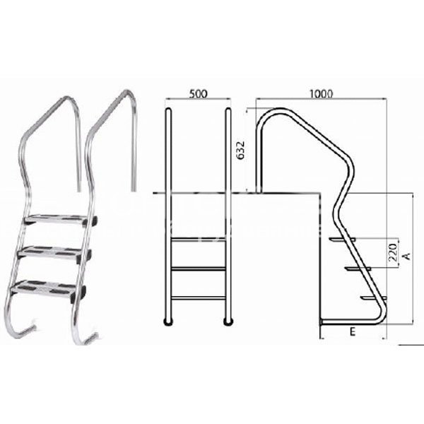 Лестница Easy Access 4 ступени (AISI-316)