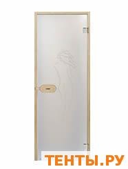 Дверь Harvia STG 8x19 ольха/сатин Женская фигура