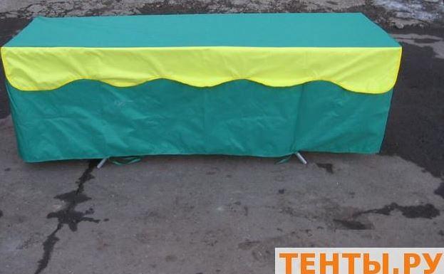 Скатерть на стол 1,8*0,6 с валаном зел/жел Скатерть на стол 1,8*0,6 с валаном зел/жел