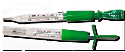 Термометр медицинский максимальный стеклянный в футляре с цветной шкалой
