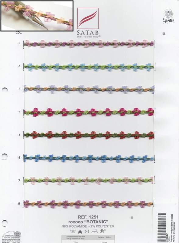 Декоративная тесьма Satab (1251), 96% полиамид, 2% полиэстер