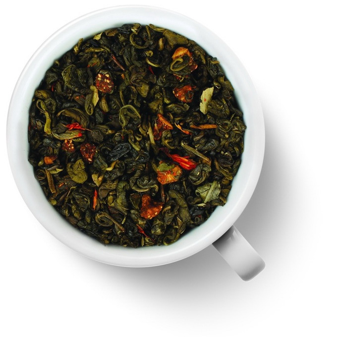 Чай Gutenberg зеленый ароматизированный Земляника со сливками (ганпаудер)