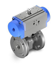 Шаровый кран с пневмоприводом