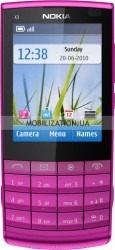 Nokia X3-02 Touch and Type pink  - это  первый телефон, созданный Nokia на платформе S40 Touch. И надо отметить, что телефон получился весьма привлекательным - элегантные контуры тонкого корпуса, крупные и удобные клавиши и большой сенсорный экран.