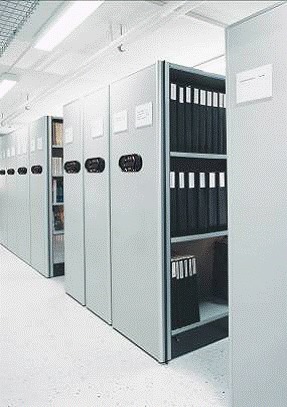 Офисные передвижные, мобильные стеллажи на электроприводе Офисные передвижные, мобильные стеллажи на электроприводе