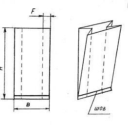 Пакет с фальцами и прямоугольным дном