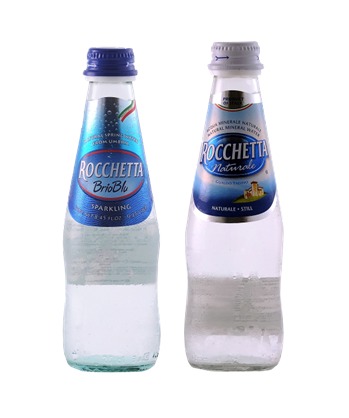 Вода минеральная газированная Brio Blu Rocchetta и негазированная Naturale Rocchetta, производство Италия