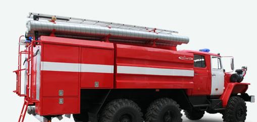 Автоцистерна пожарная АЦ 8,0-40 Урал 55571 экипаж 6 чел., насос в заднем отсеке