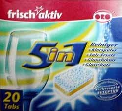 ORO-Frisch aktiv 5 в 1 (Очистительные таблетки 5 в 1 для посудомоечных  машин 20 шт.по 20 г)