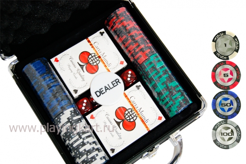 Покерный набор на 100 фишек с номиналом ГД6 - 100