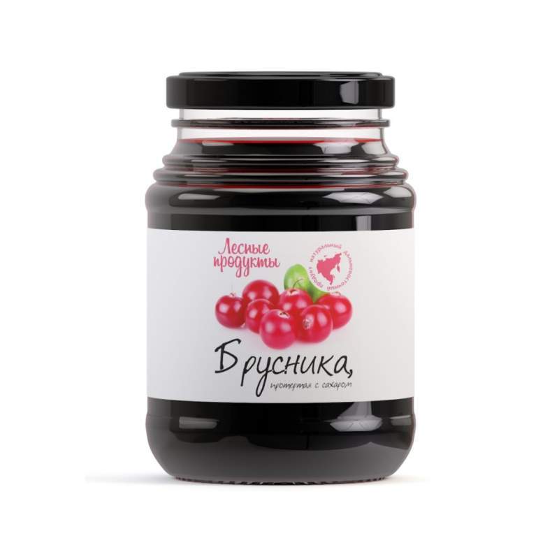 Брусника протертая с сахаром, 300 г