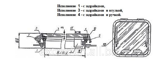 Люк световой высокий из профиля алюминиевого сплава ПШИУ.364130.002 ТУ