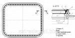 Иллюминатор прямоугольный глухой из профиля алюминиевого сплава ПШИУ.364110.002 ТУ Тип E - тяжелый