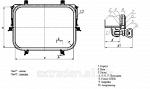 Иллюминатор прямоугольный стальной открывающийся вверх ПШИУ.364110.002 ТУ  Тип E - тяжелый