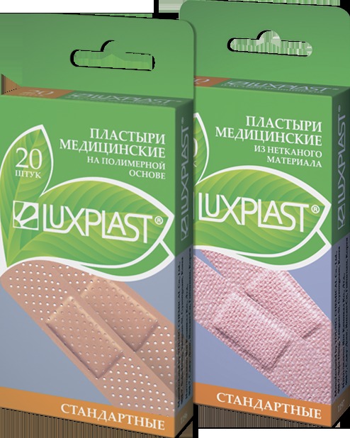 Пластыри LUXPLAST набор СТАНДАРТНЫЕ на полимер./неткан. основе телесные 19x72мм 20 шт.